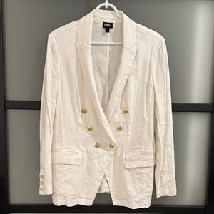 INC International Concepts Women's White Blazer with Gold Accents. Brand new
